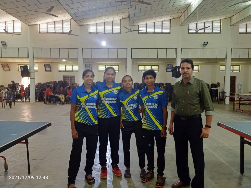MG University intercollegiate Table Tennis Tournament - Runner up