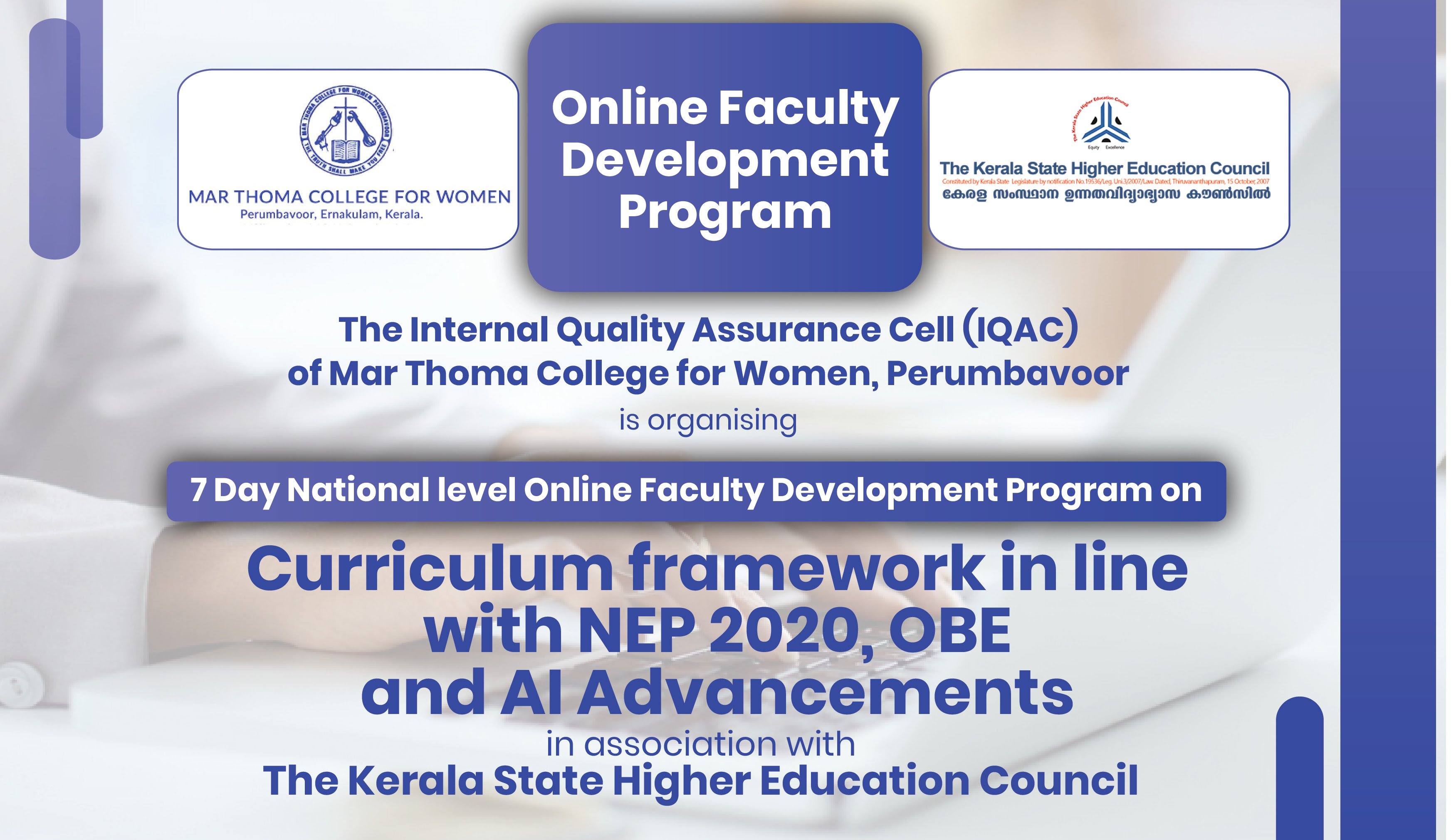National level Online FDP in association with The Kerala State Higher Education Council