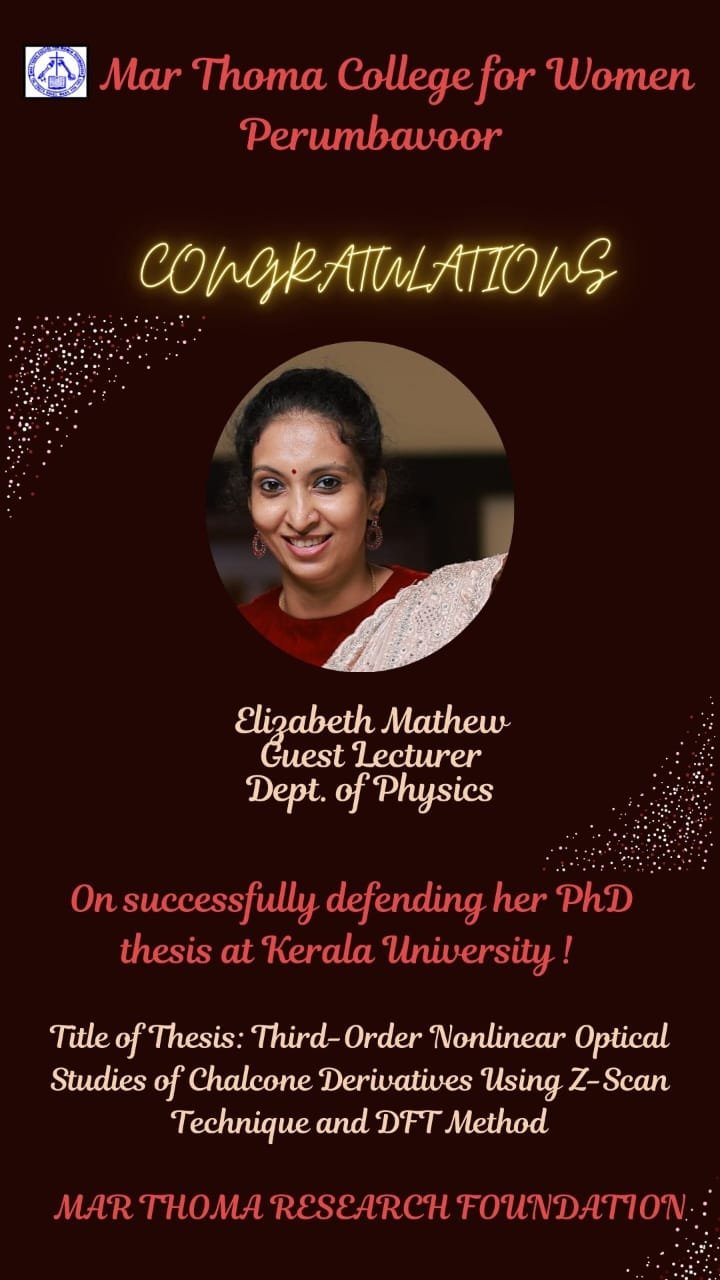 Congratulations Dr. Elizabeth Mathew