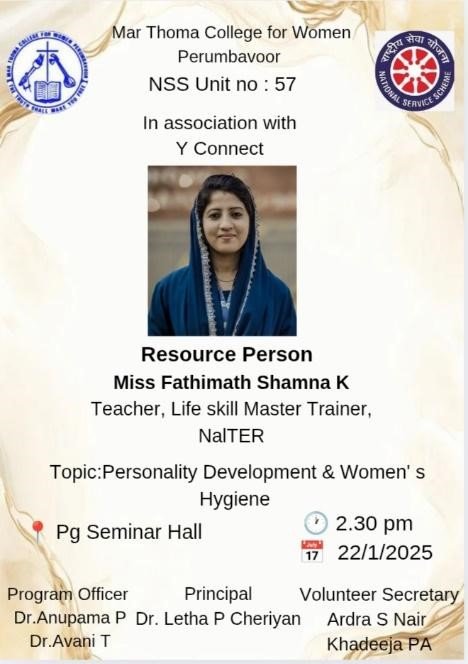 PERSONALITY DEVELOPMENT & WOMEN HYGIENE