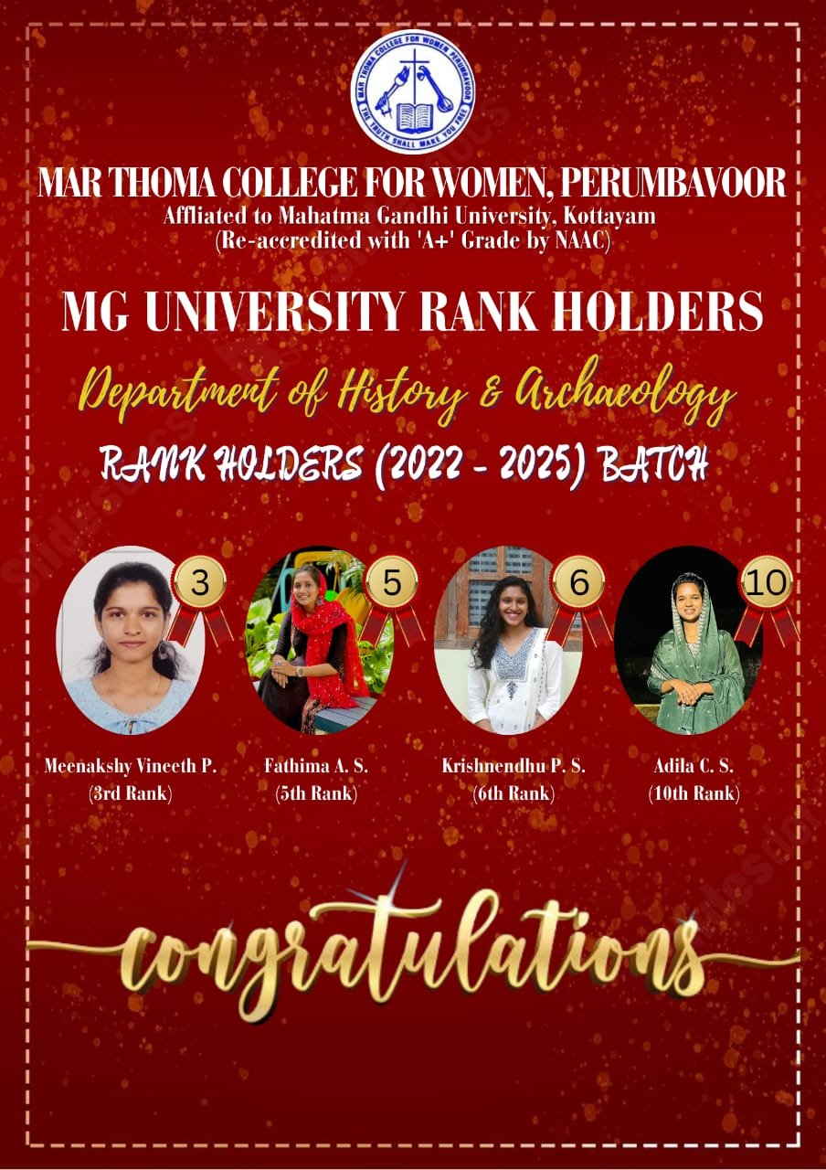 MG University Rank Holders: Department of History